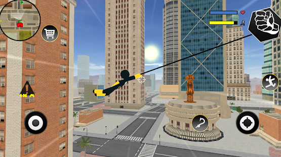Black Iron Stickman Rope Hero Crime Gangstar 1.2 MOD (Unlimited Coin + Gems)
