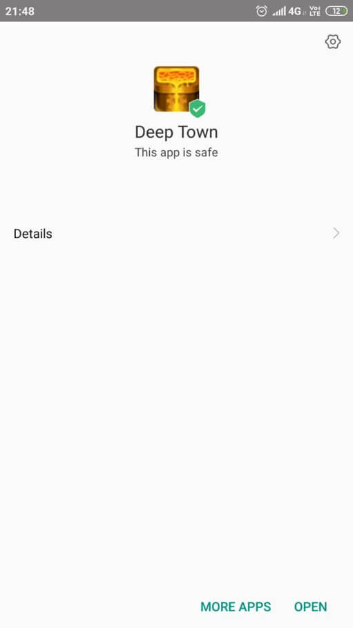 Deep Town Mod Apk installed